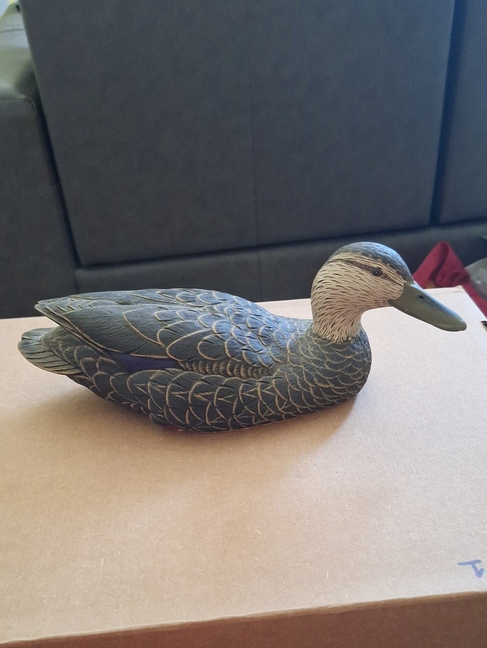 Signed J.B.Garton Duck Decoy - Brown and Black